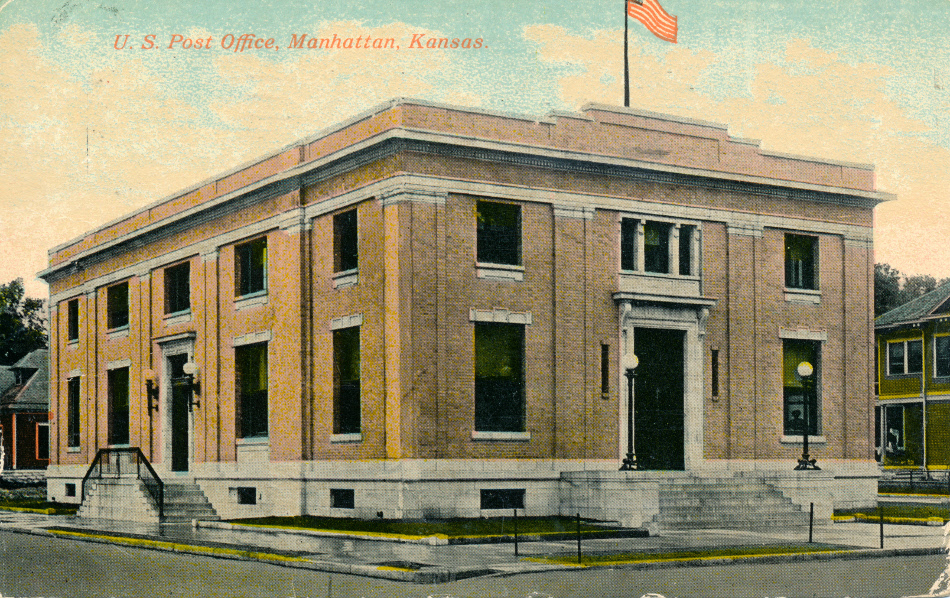 Manhattan, Kansas Post Office Post Card