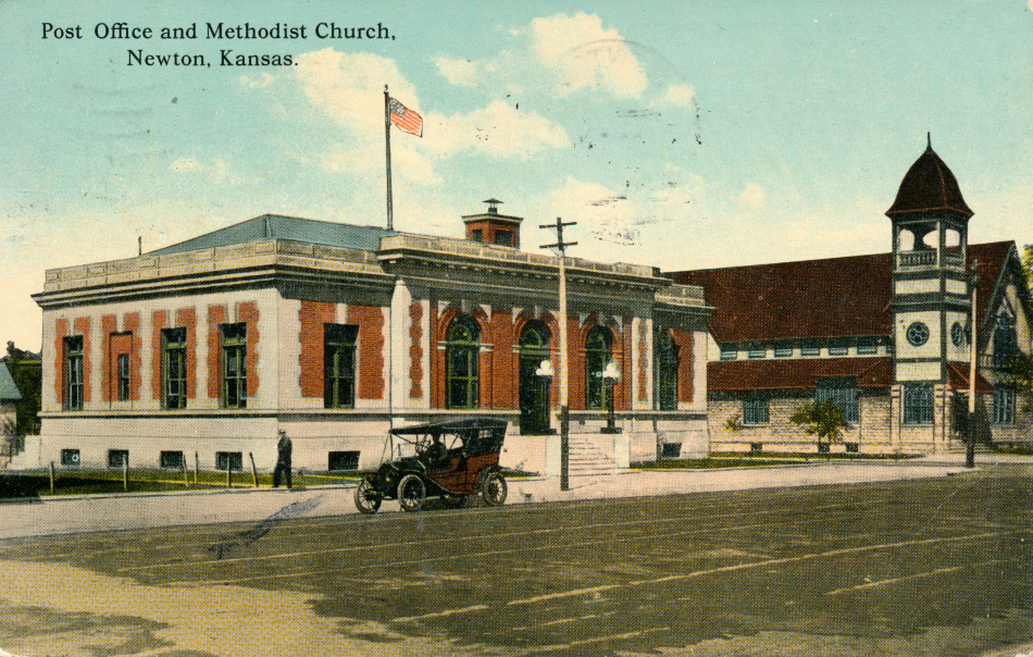 Newton, Kansas Post Office Post Card