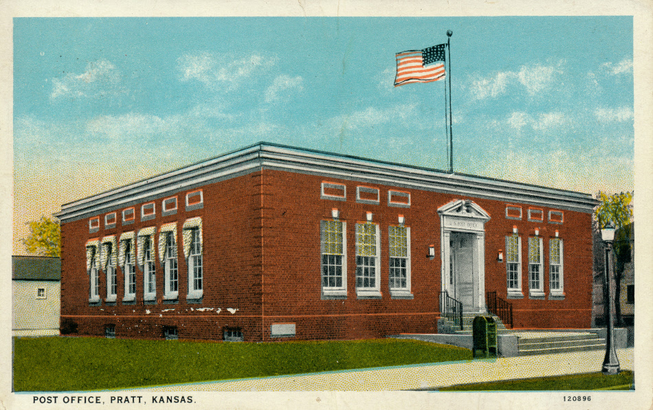 Pratt, Kansas Post Office Post Card