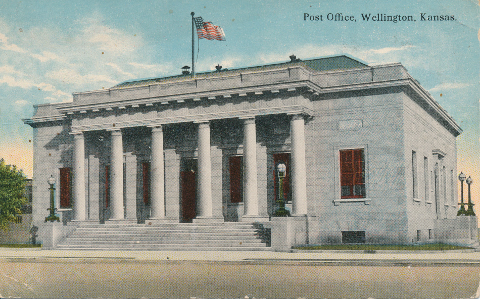 Wellington, Kansas Post Office Post Card