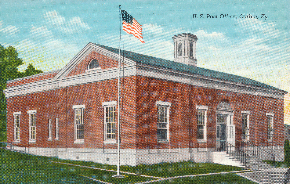 Corbin, Kentucky Post Office Post Card
