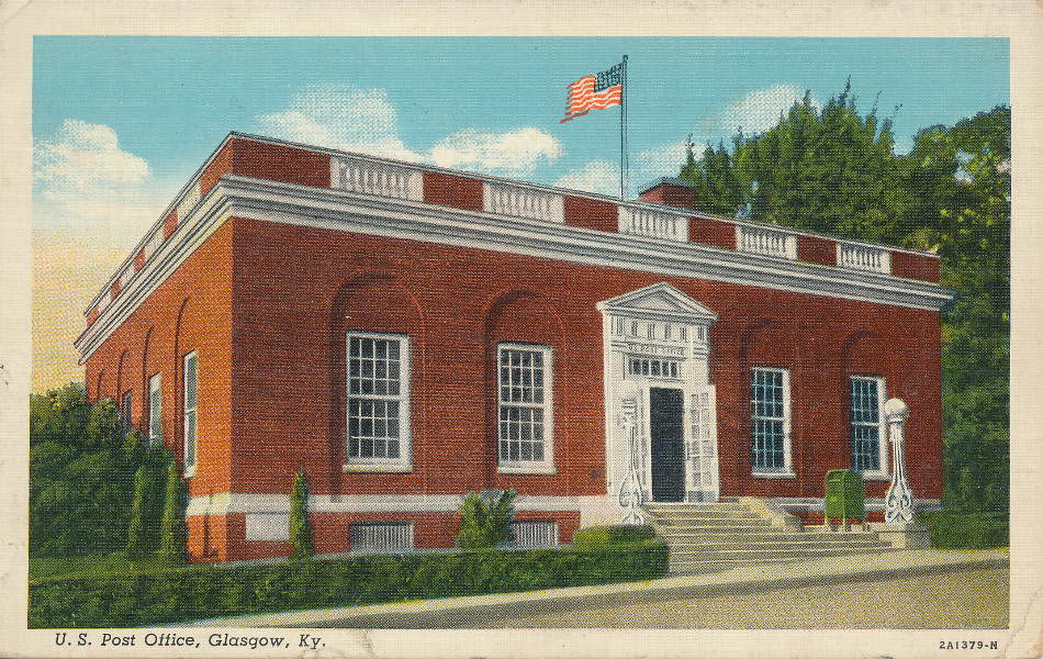 Glasgow, Kentucky Post Office Post Card