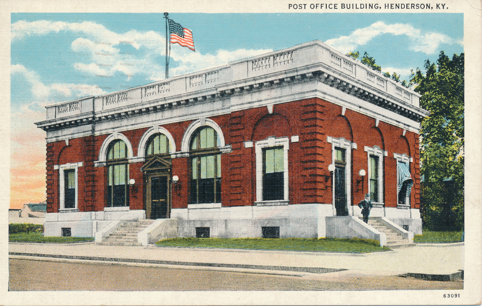 Henderson, Kentucky Post Office Post Card