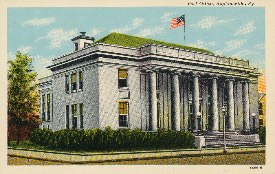 Hopkinsville, Kentucky Post Office Post Card