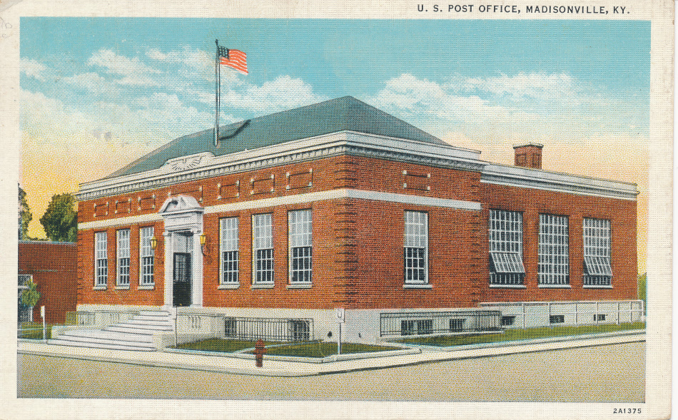 Madisonville, Kentucky Post Office Post Card