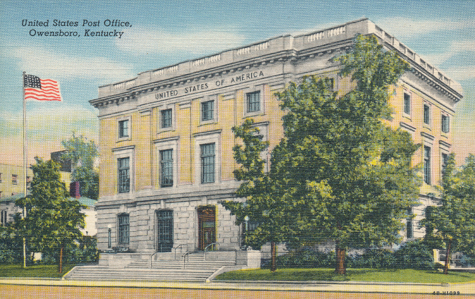 Owensboro, Kentucky Post Office Post Card