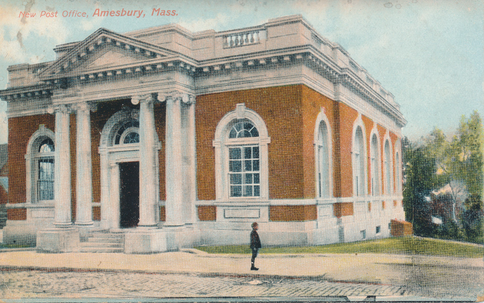 Amesbury, Massachusetts Post Office Post Card
