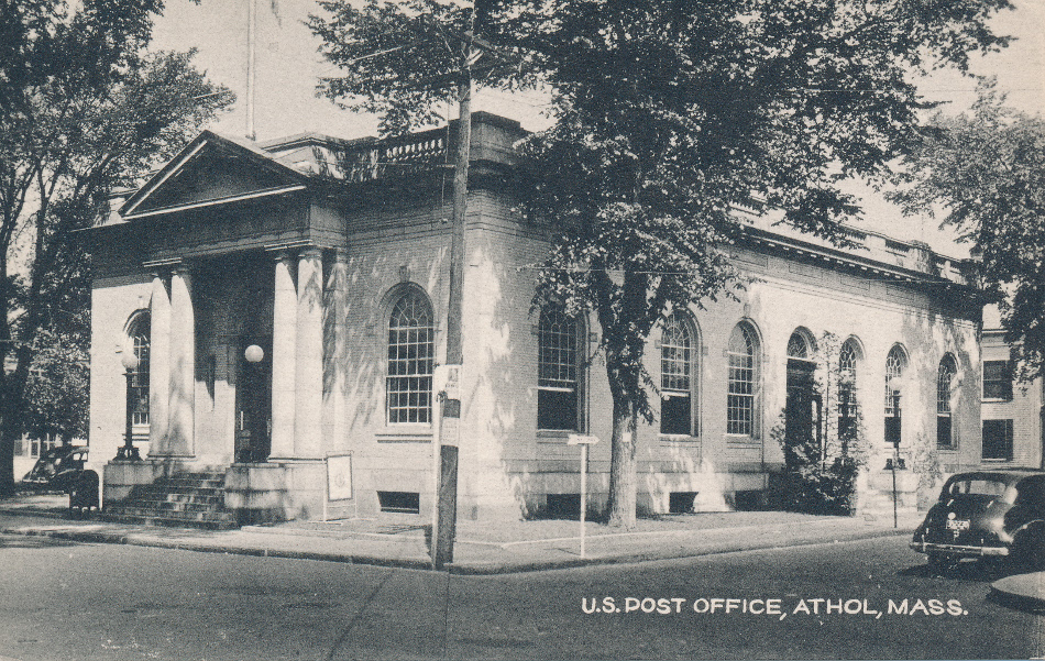 Athol, Massachusetts Post Office Post Card