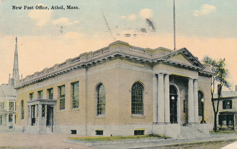 Athol, Massachusetts Post Office Post Card