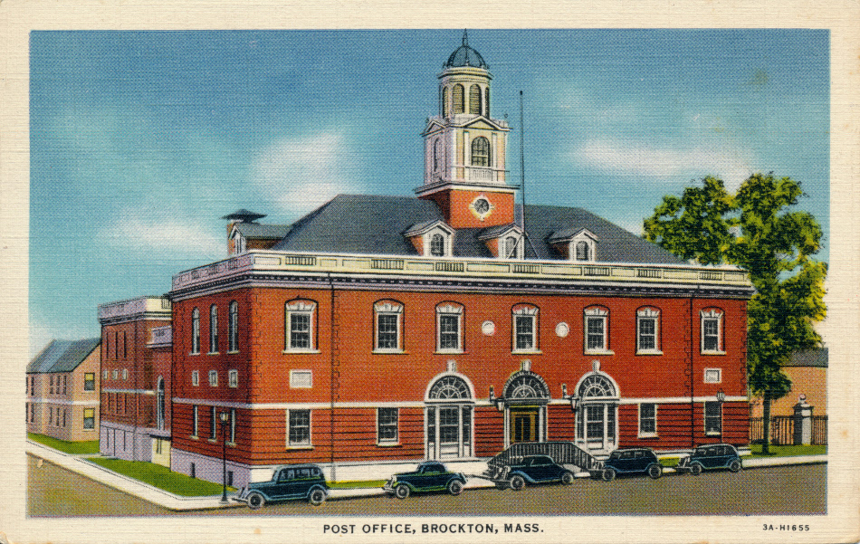 Brockton, Massachusetts Post Office Post Card