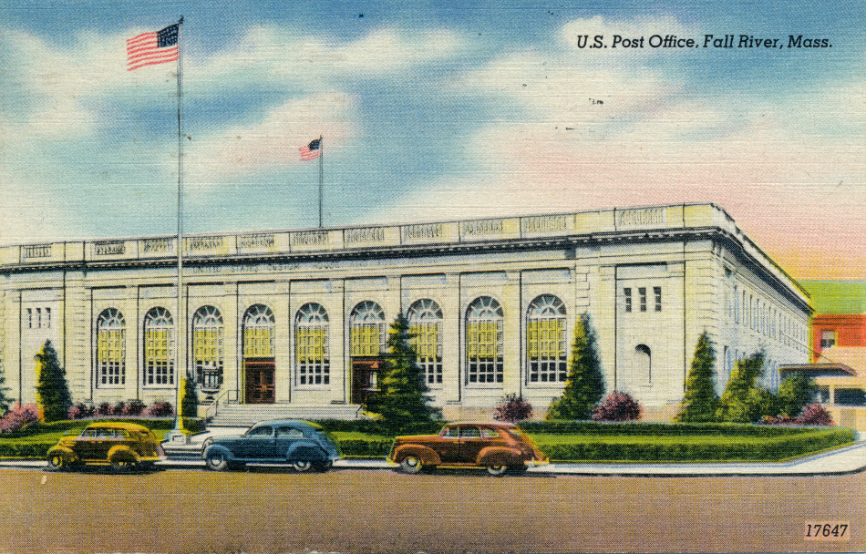 Fall River, Massachusetts Post Office Post Card