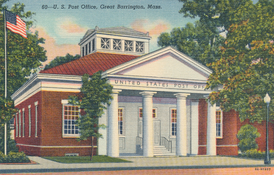 Great Barrington, Massachusetts Post Office Post Card