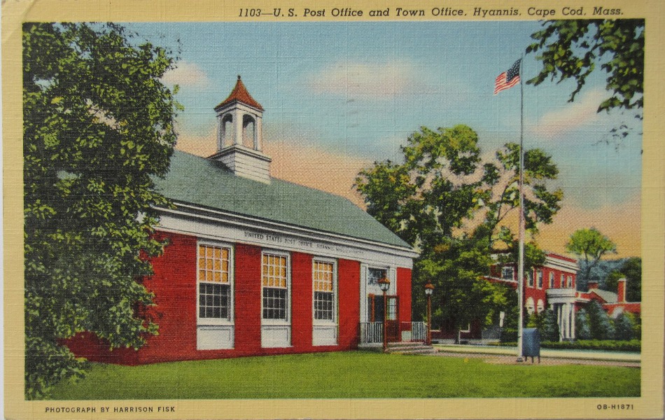 Cape Cod, Massachusetts Post Office Post Card
