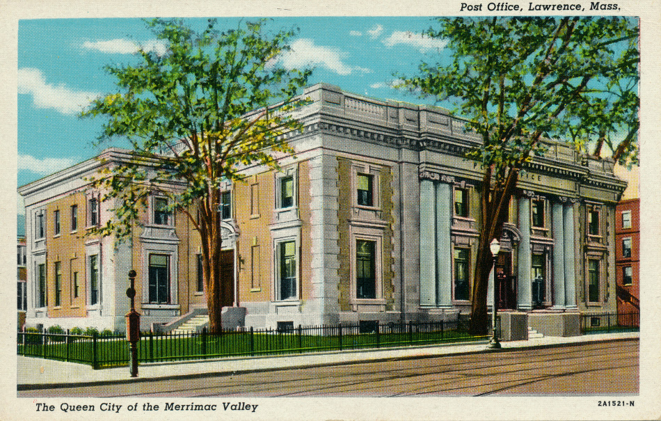 Lawrence, Massachusetts Post Office Post Card