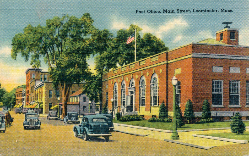 Leominster, Massachusetts Post Office Post Card