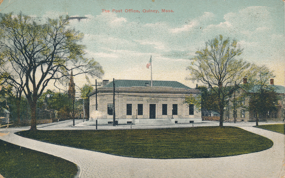 Quincy, Massachusetts Post Office Post Card