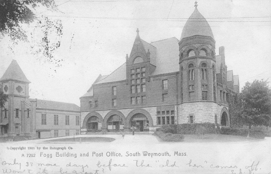 South Weymouth, Massachusetts Post Office Post Card