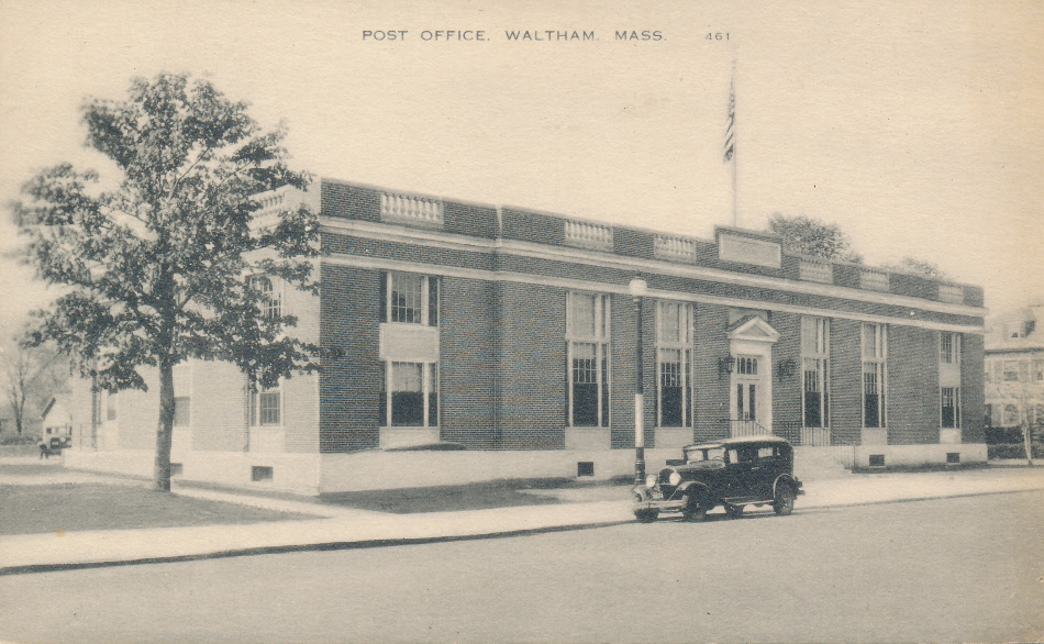 Waltham, Massachusetts Post Office Post Card