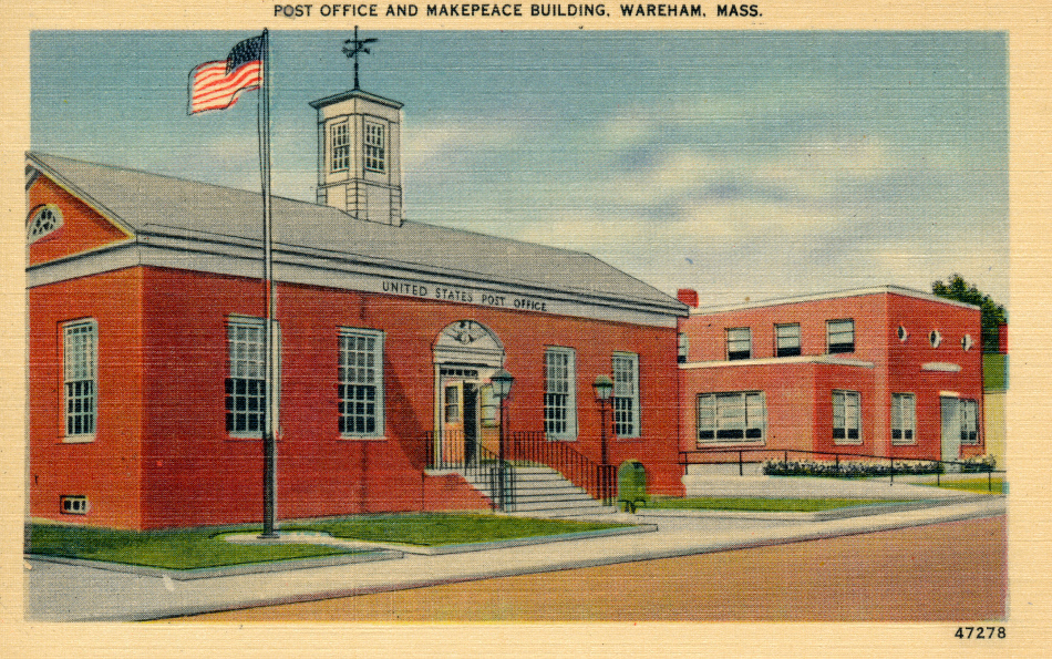 Wareham, Massachusetts Post Office Post Card