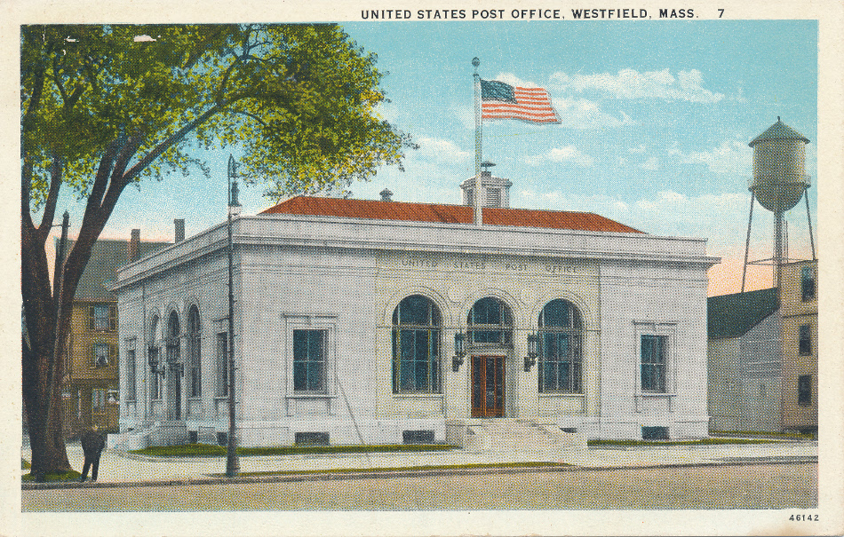 Westfield, Massachusetts Post Office Post Card
