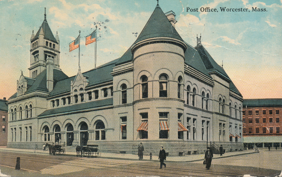 Worcester, Massachusetts Post Office Post Card
