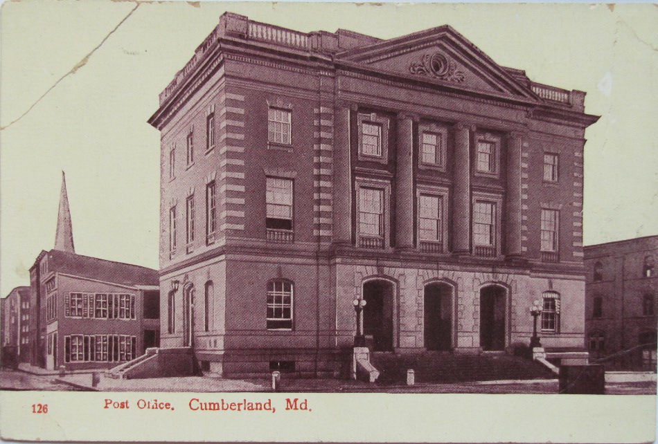 Cumberland, Maryland Post Office Post Card