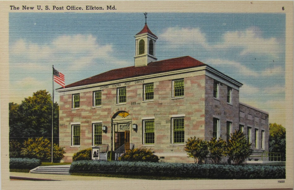 Elkton, Maryland Post Office Post Card