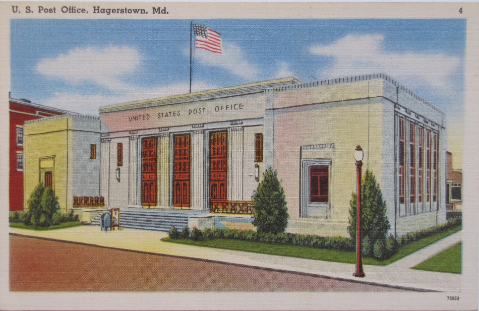 Hagerstown, Maryland Post Office Post Card