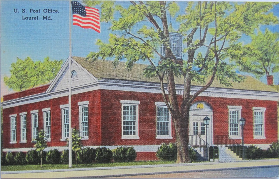 Laurel, Maryland Post Office Post Card