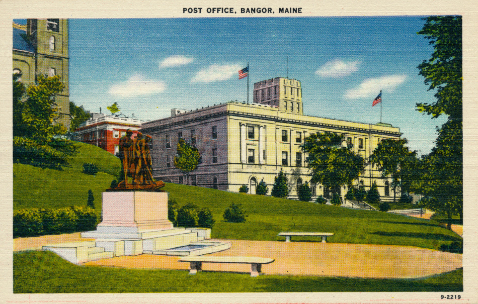 Bangor, Maine Post Office Post Card