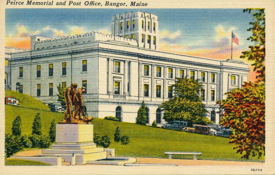 Bangor, Maine Post Office Post Card