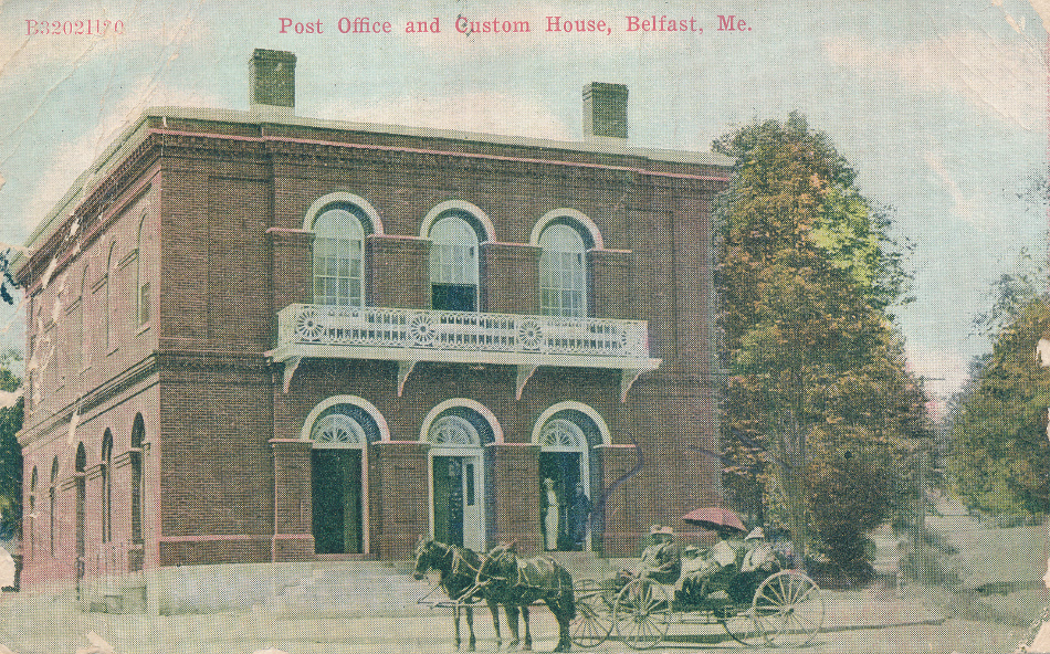 Belfast, Maine Post Office Post Card