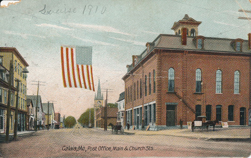 Calais, Maine Post Office Post Card