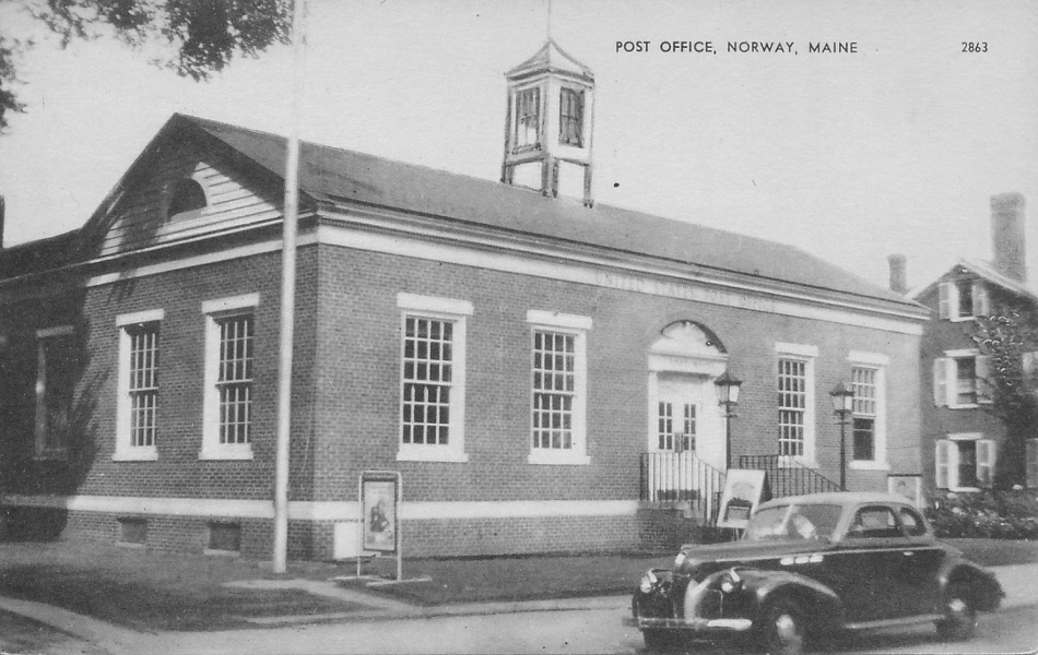 Norway, Maine Post Office Post Card