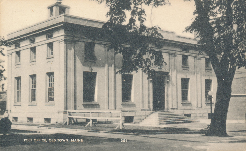 Old Town, Maine Post Office Post Card