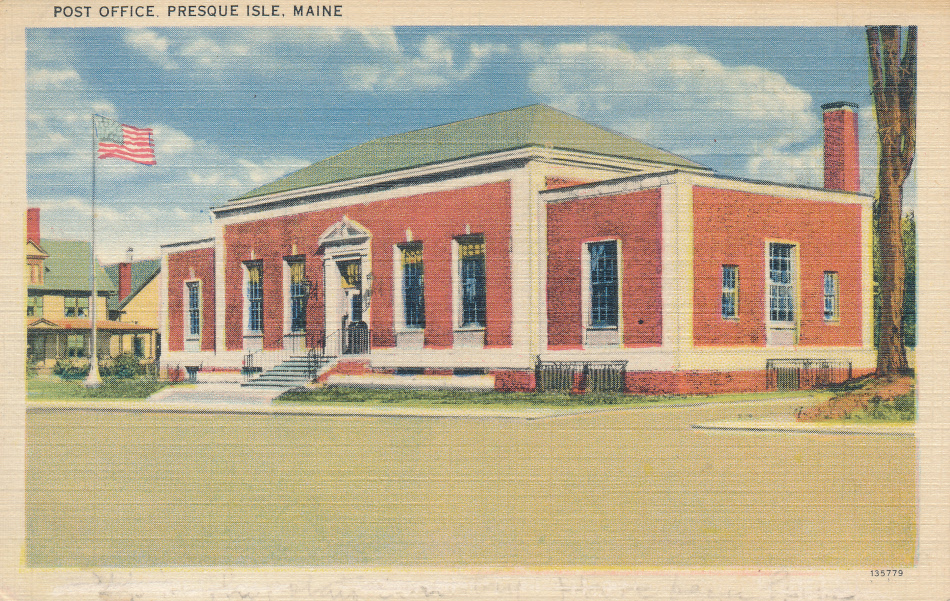 Presque Isle, Maine Post Office Post Card