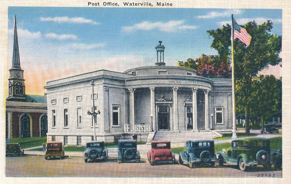 Waterville, Maine Post Office Post Card
