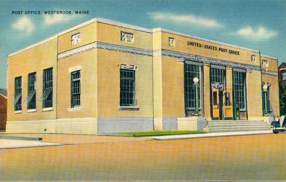 Westbrook, Maine Post Office Post Card