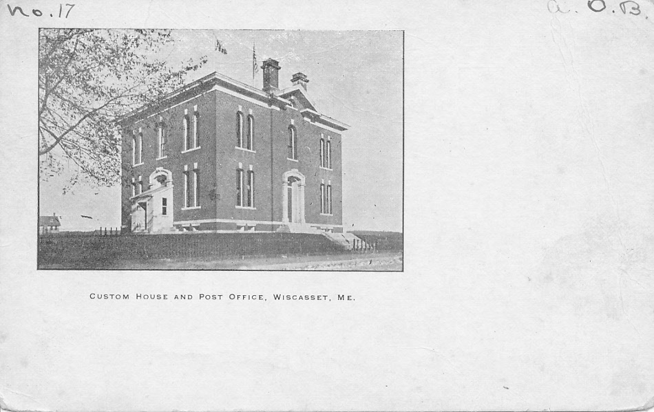 Wiscasset, Maine Post Office Post Card