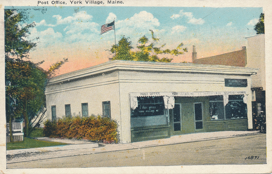 York Village, Maine Post Office Post Card