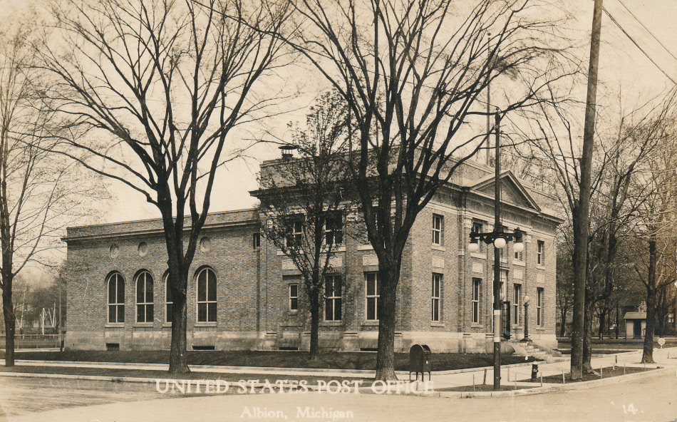 Albion, Michigan Post Office Post Card