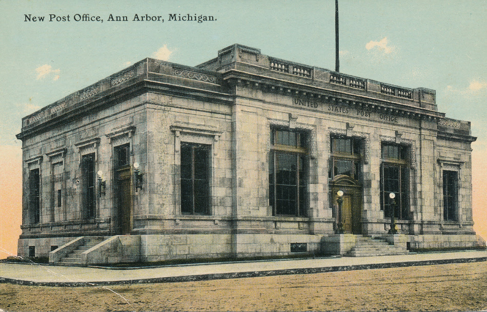 Ann Arbor, Michigan Post Office Post Card
