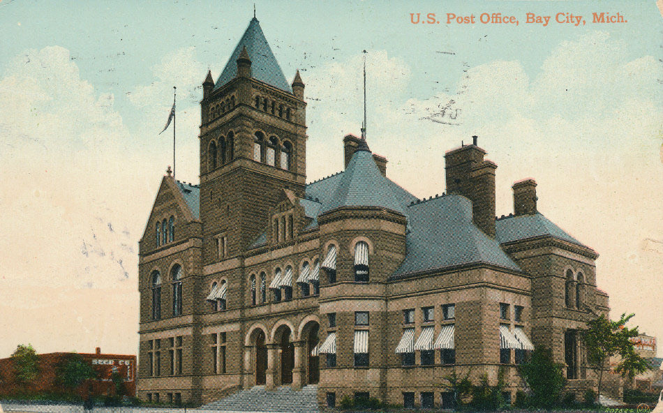 Bay City, Michigan Post Office Post Card