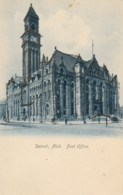 Detroit, Michigan Post Office Post Card