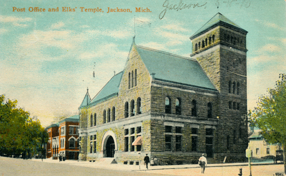 Jackson, Michigan Post Office Post Card
