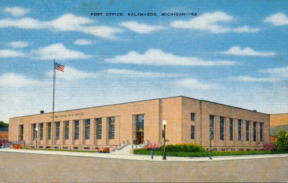 Kalamazoo, Michigan Post Office Post Card