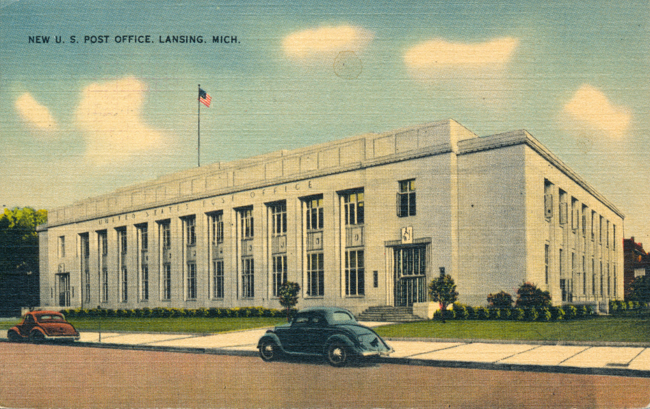 Lansing, Michigan Post Office Post Card