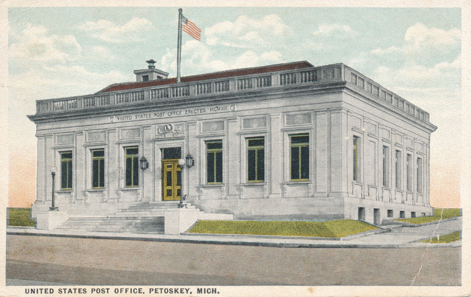 Petoskey, Michigan Post Office Post Card