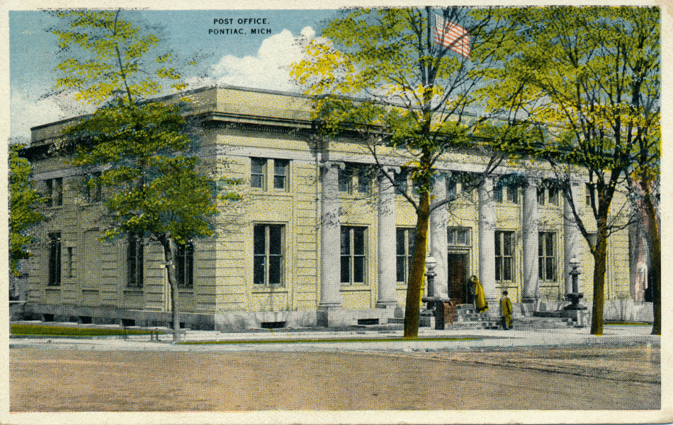Pontiac, Michigan Post Office Post Card