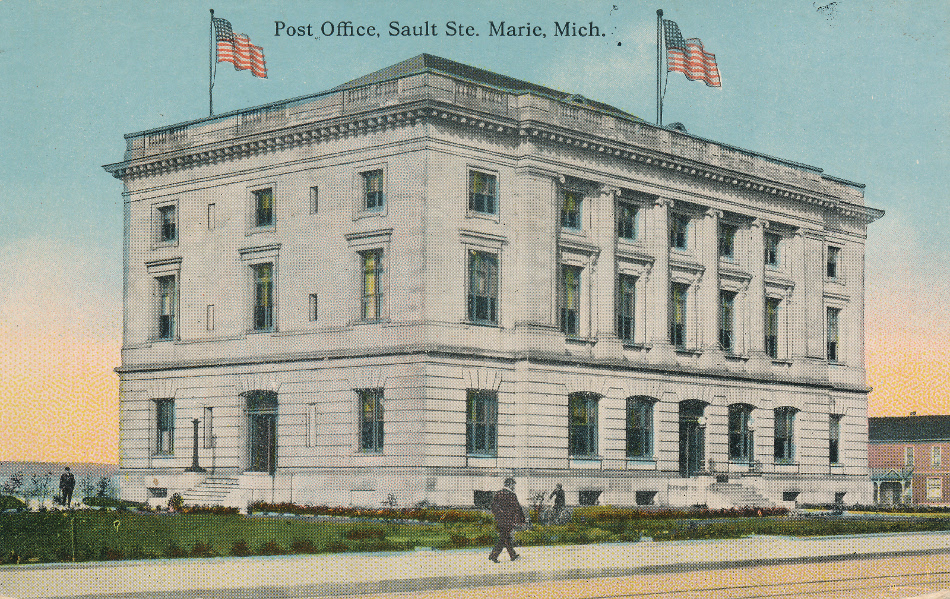 Sault Ste. Marie, Michigan Post Office Post Card